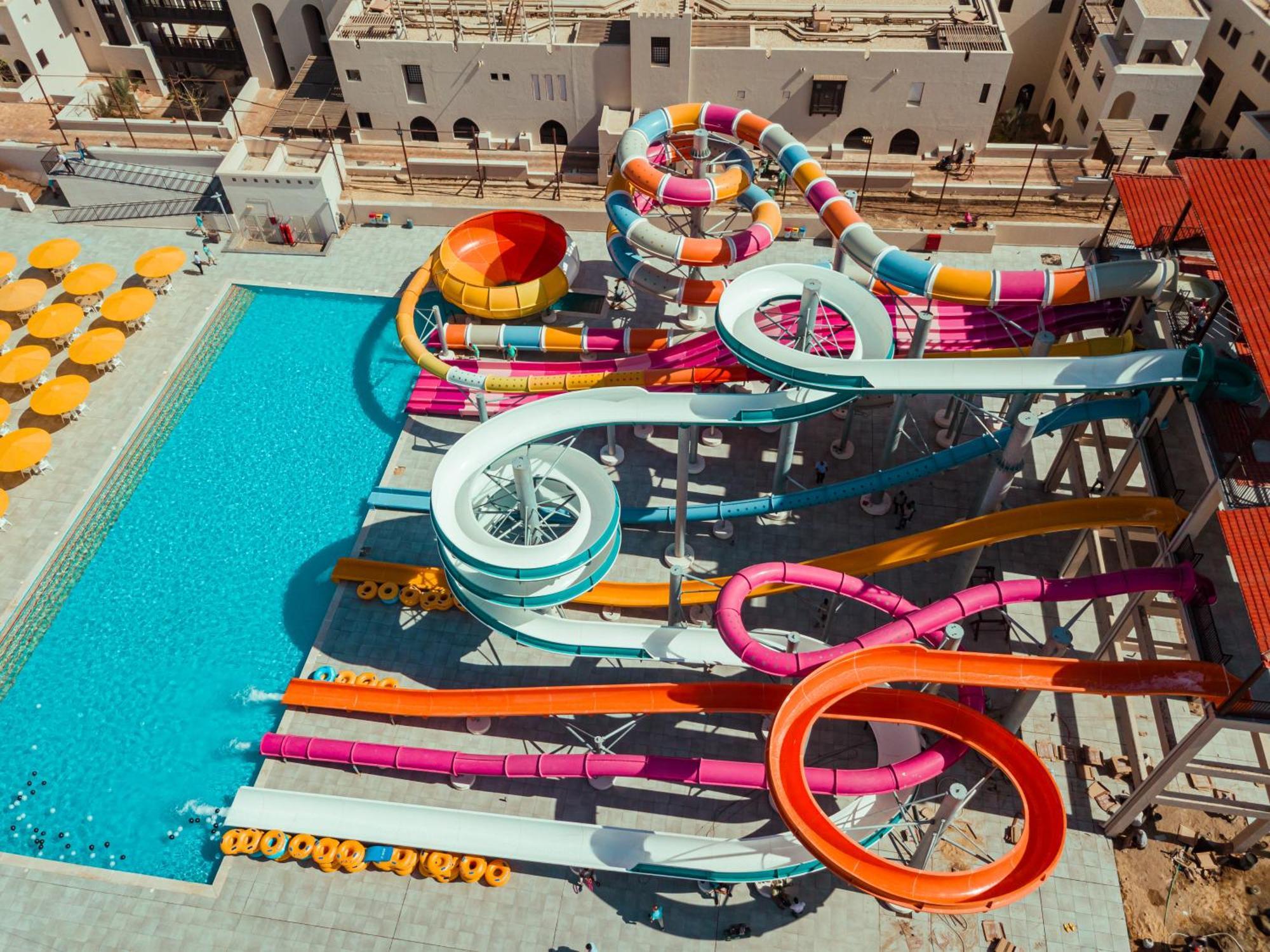 Pickalbatros The Palace Port Ghalib Hotel Exterior photo Aerial view of the water park